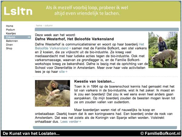 And a very special pig: Voske (nu Vrouw Vos) in haar jonge jaren...