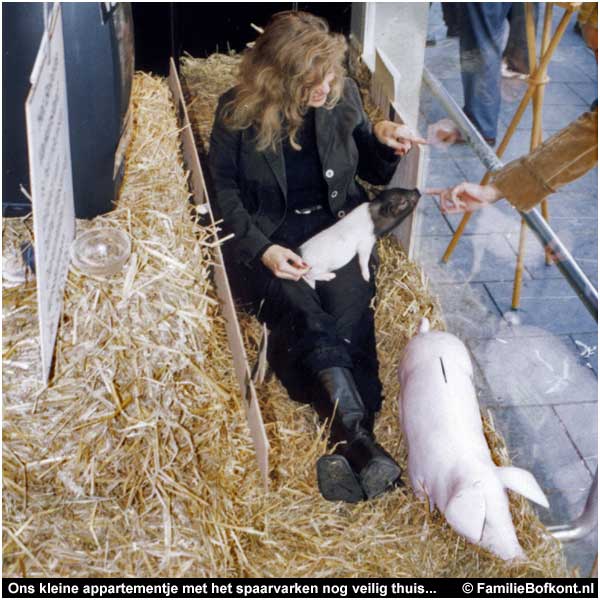 Ons kleine appartementje met het spaarvarken nog veilig thuis...