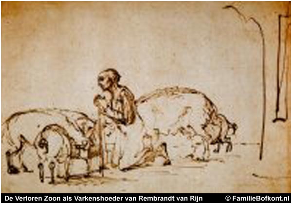 De Verloren Zoon als Varkenshoeder van Rembrandt van Rijn